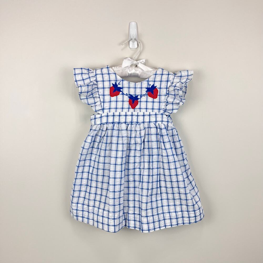 Vintage Cuties by Judy Blue Plaid Strawberry Dress 2T